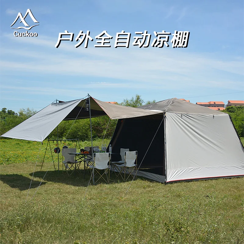 Automatic quick opening canopy tent outdoor rainproof and sun protection beach camping tent large space portable pergola awning