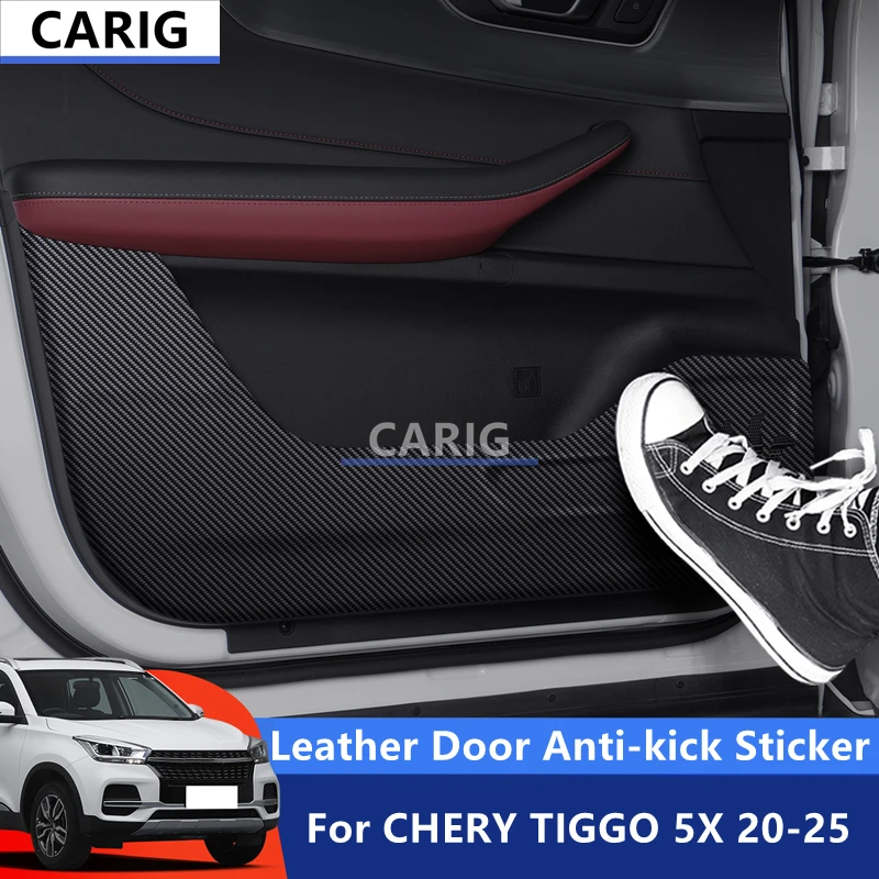 

For CHERY TIGGO 5X 20-25 Leather Door Anti-kick Sticker Modified Interior Car Film Accessories Refit Modification Decoration