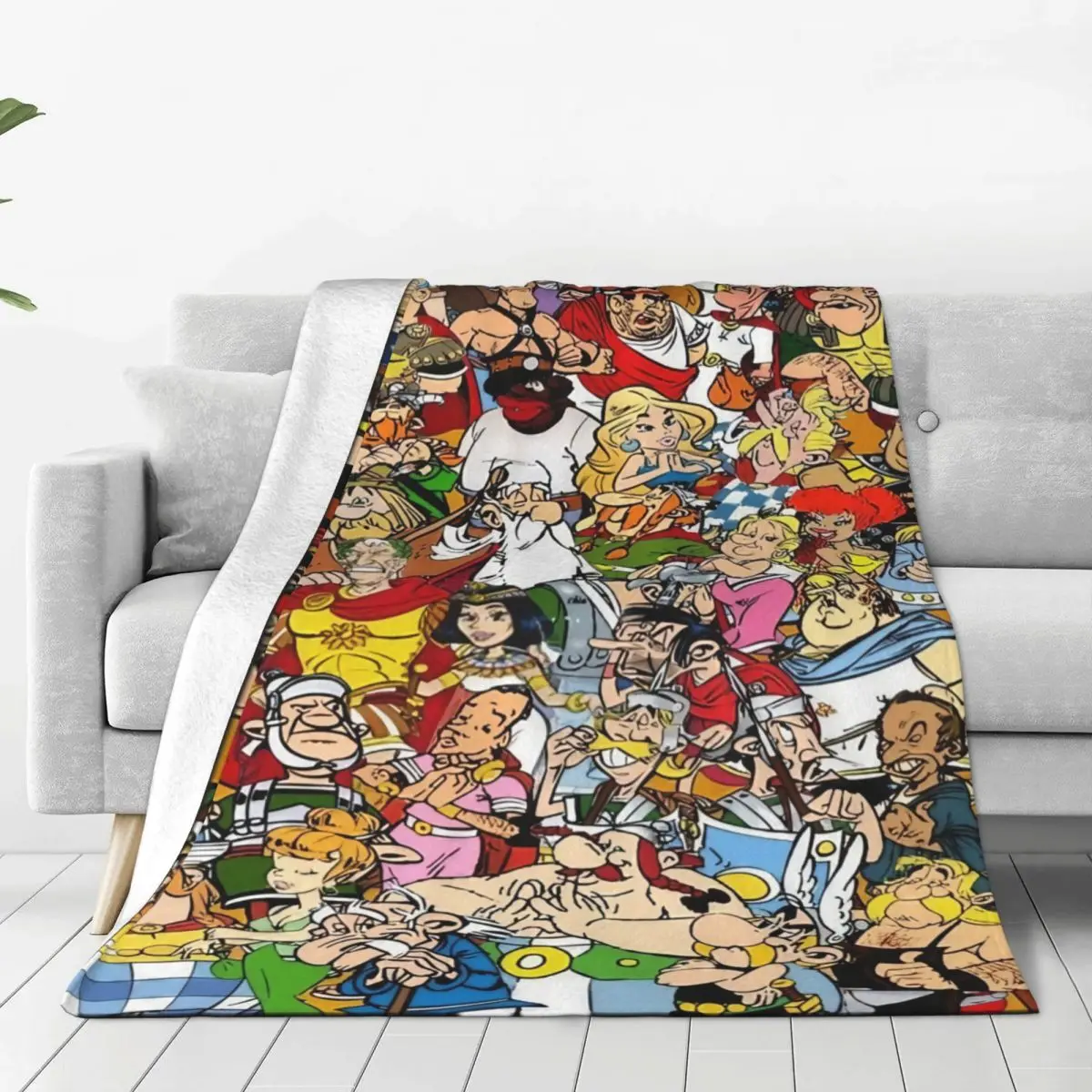 Asterix-and-Obelix Blanket Flannel Textile Decor Funny Comics Relax Super Warm Throw Blanket for Sofa Outdoor Quilt