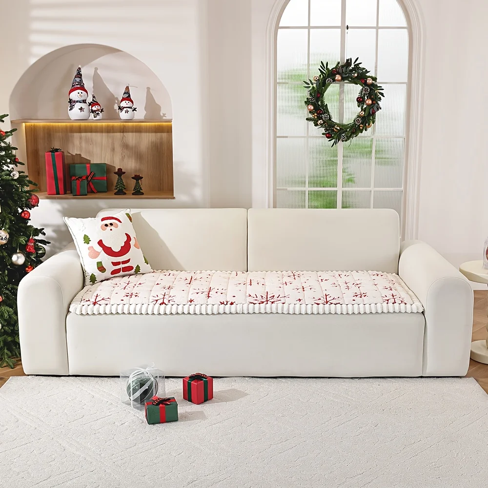 2026 New Year Winter Plush Sofa Mat Cover Thickened Warm Non-slip Bay Window Cushion Cover for Living Room Home Decoration 쇼파 패드