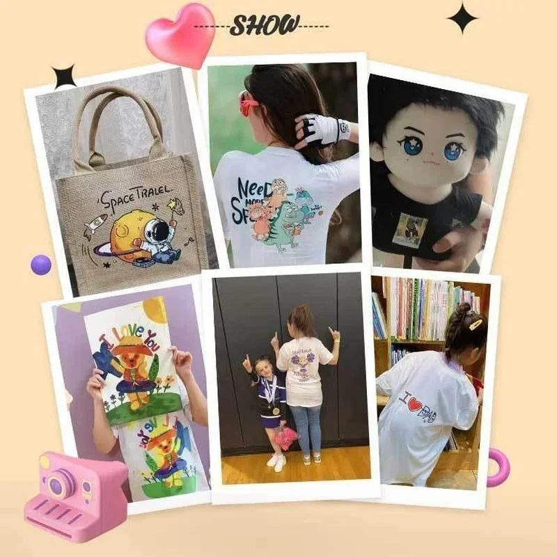 For T Shirts Iron Paper for Clothing for Inkjet&Laser Printer A4 10 Sheets Heat Transfer Paper for Dark Fabric Light