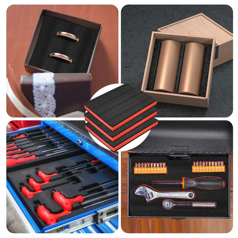 

ABDJ-3Pcs Cuttable Polyurethane Foam Sheets,Polyethylene Tool Foam Sheets,Drawer Liner,Toolbox And Storage Tool Shadow