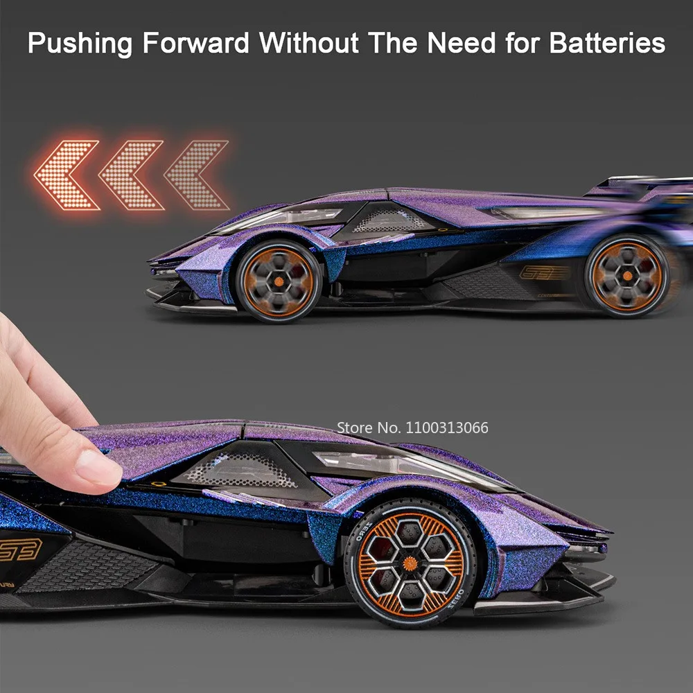 1:24 Lambor V12 Huayra Dinastia Models Cars Toys Alloy Diecast Miniature Sports Car Wheel Pull Back Vehicles Collect Souvenirs