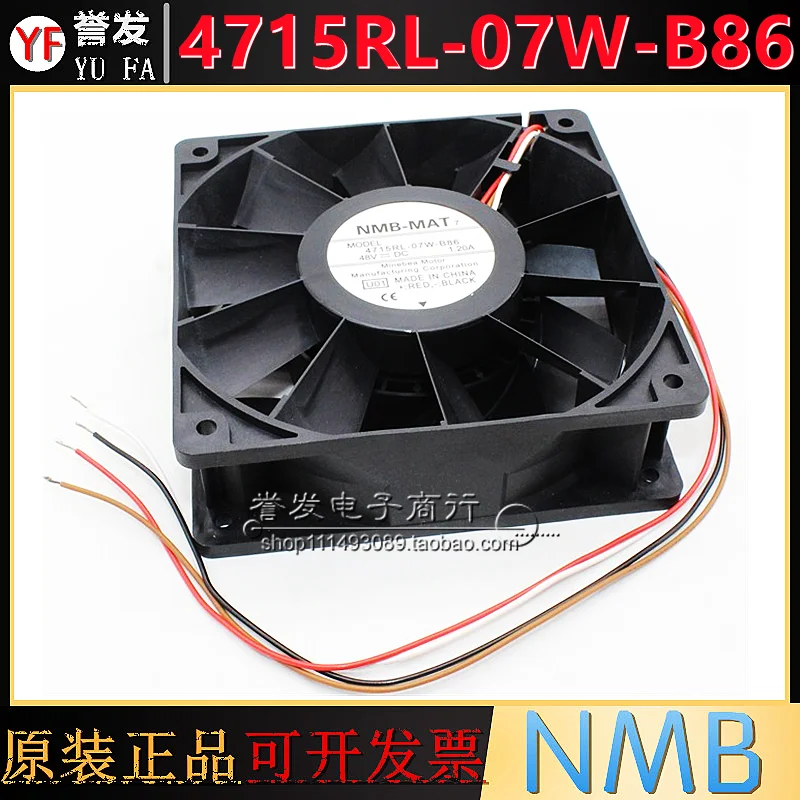 NEW ORIGINAL 4715RL-07W-B86 48V 1.2A 12038 120x120x38mm COOLING FAN RADIATOR