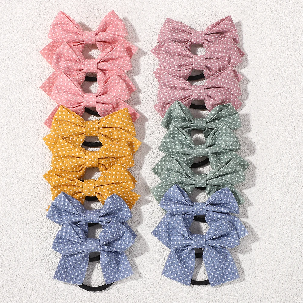 

20 шт., набор лент для волос с мультяшным бантом и цветком, эластичные резинки для волос для девочек, милые аксессуары для волос, резинка произвольного цвета, веревка для волос