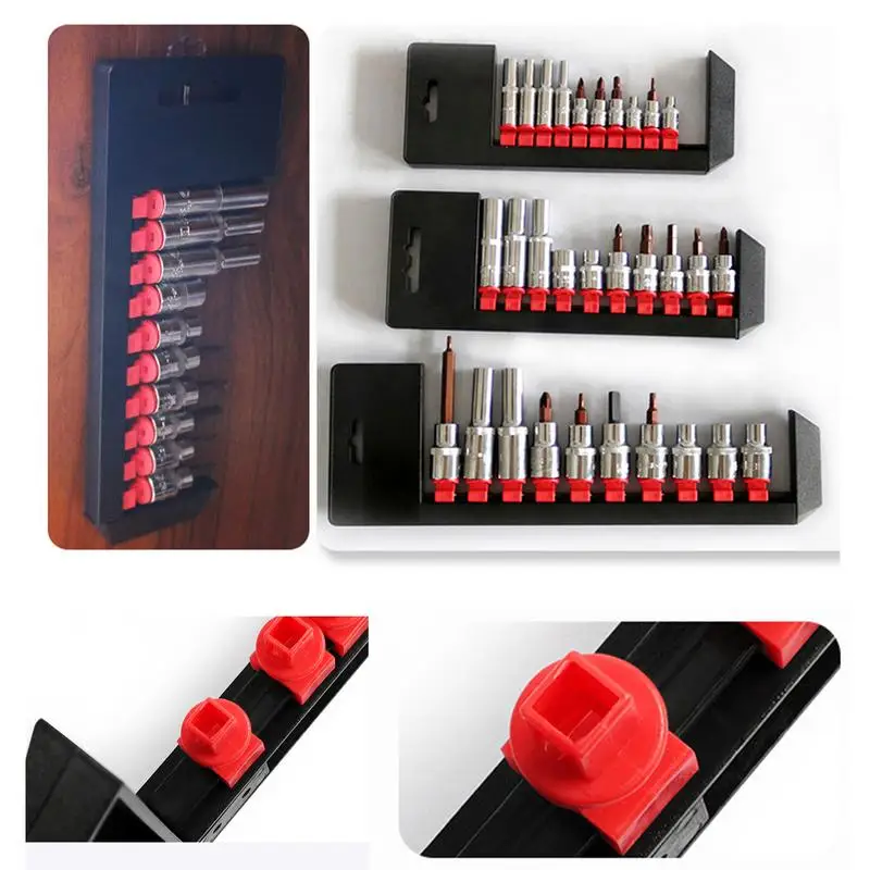 Socket Organizer Tray Heavy Duty Adjustable Socket Holder Organizer Space Saving Socket Rack Multifunctional Single Row Socket