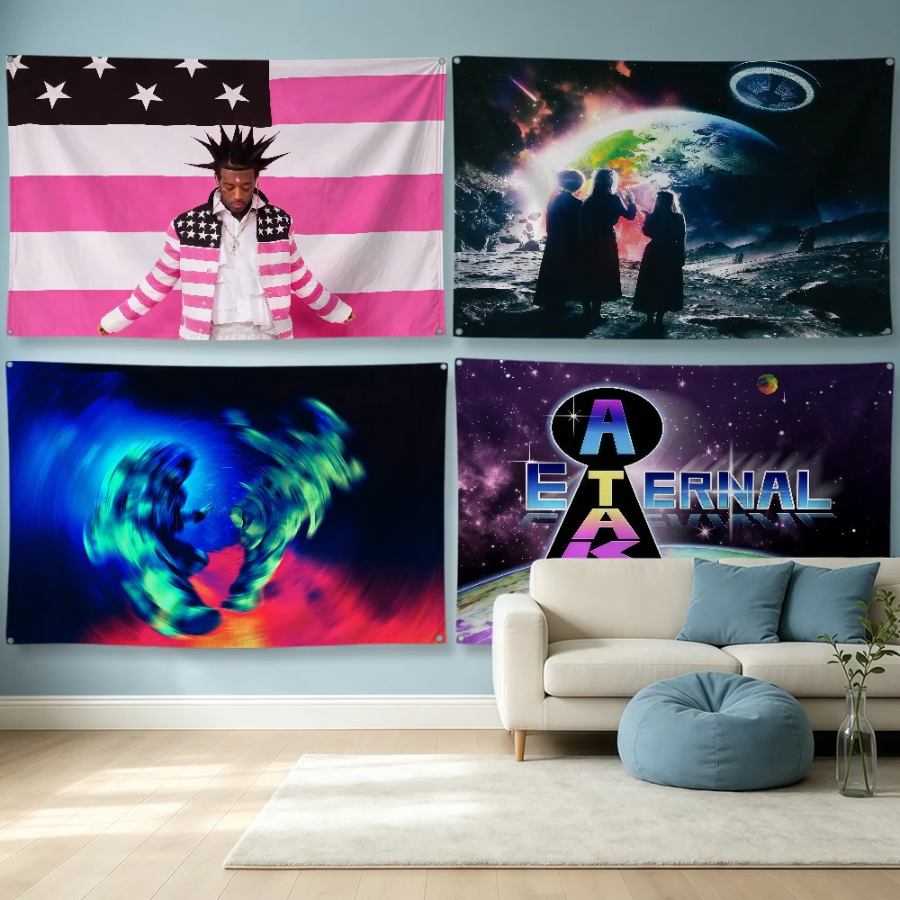 Singer L-Lil Uzi Vert Flag Polyester Banner Flags For Party Club Outdoor Interior Wall Paper Decoration Banner