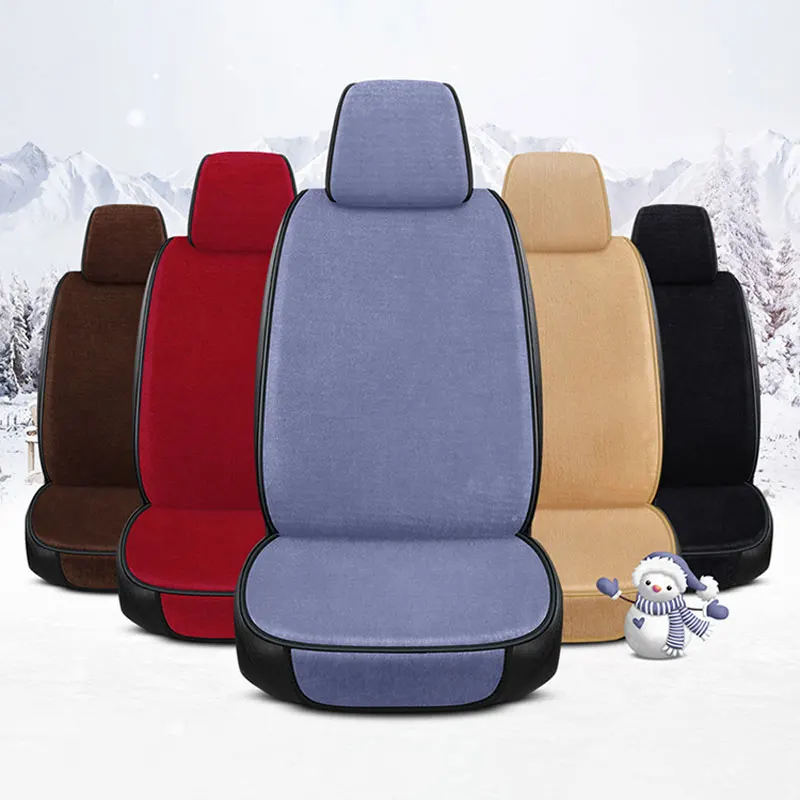 

Car Seat Cushion Autumn And Winter Warm Seat Cushion Cover 1pcs With Backrest Thick Plush Car Seat Cushion Interior Supplies