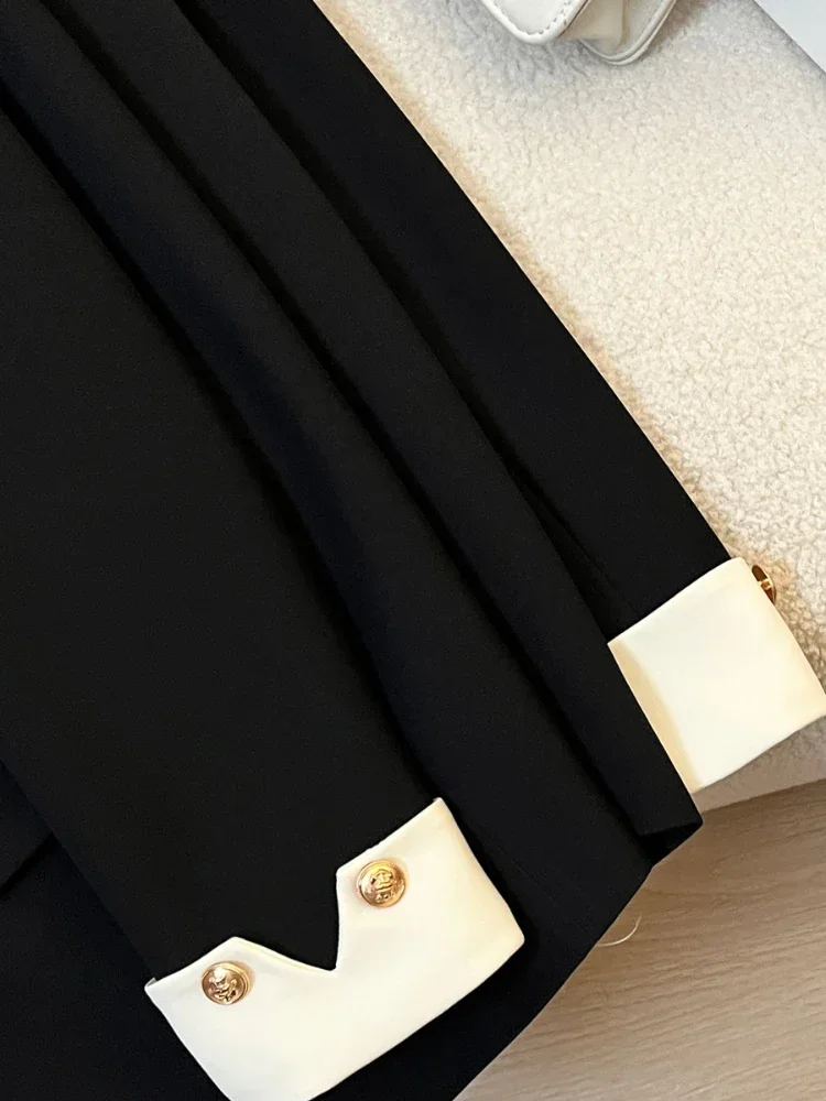 New Fashion Women Design Sense Niche Loose Milk White Blazer Jacket Spring Female Korean Commuting Splicing Suit Tops Coat
