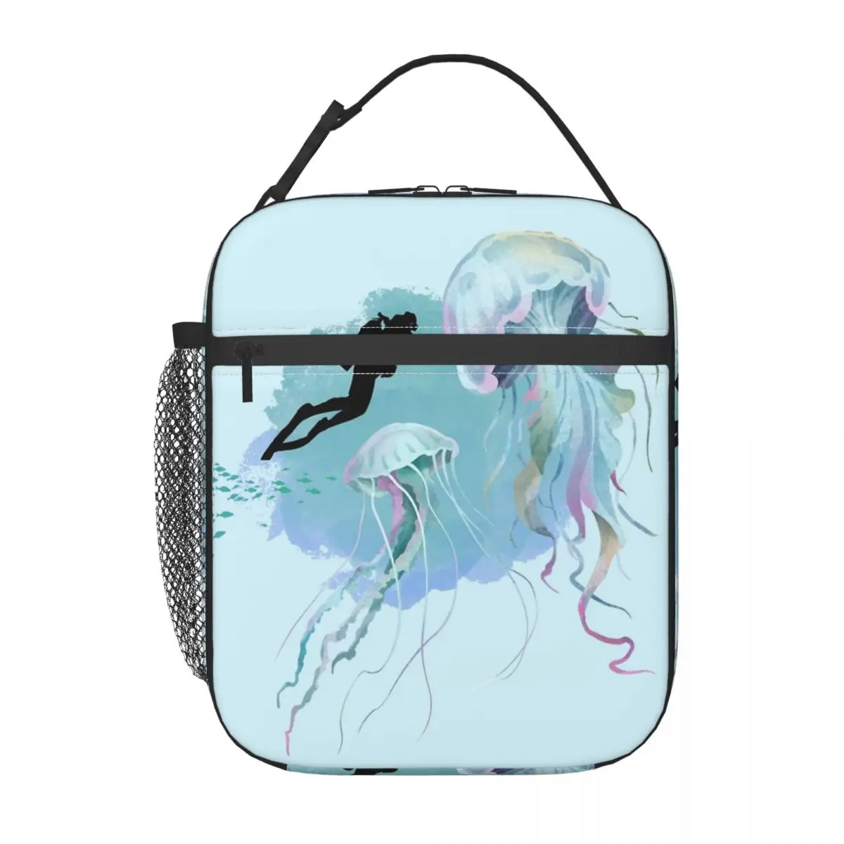 Mystical Scuba Diver Méduse Encounter Sac à lunch isolé, sacs de récipient alimentaire, refroidisseur portable, boîtes à lunch thermiques pour l'école