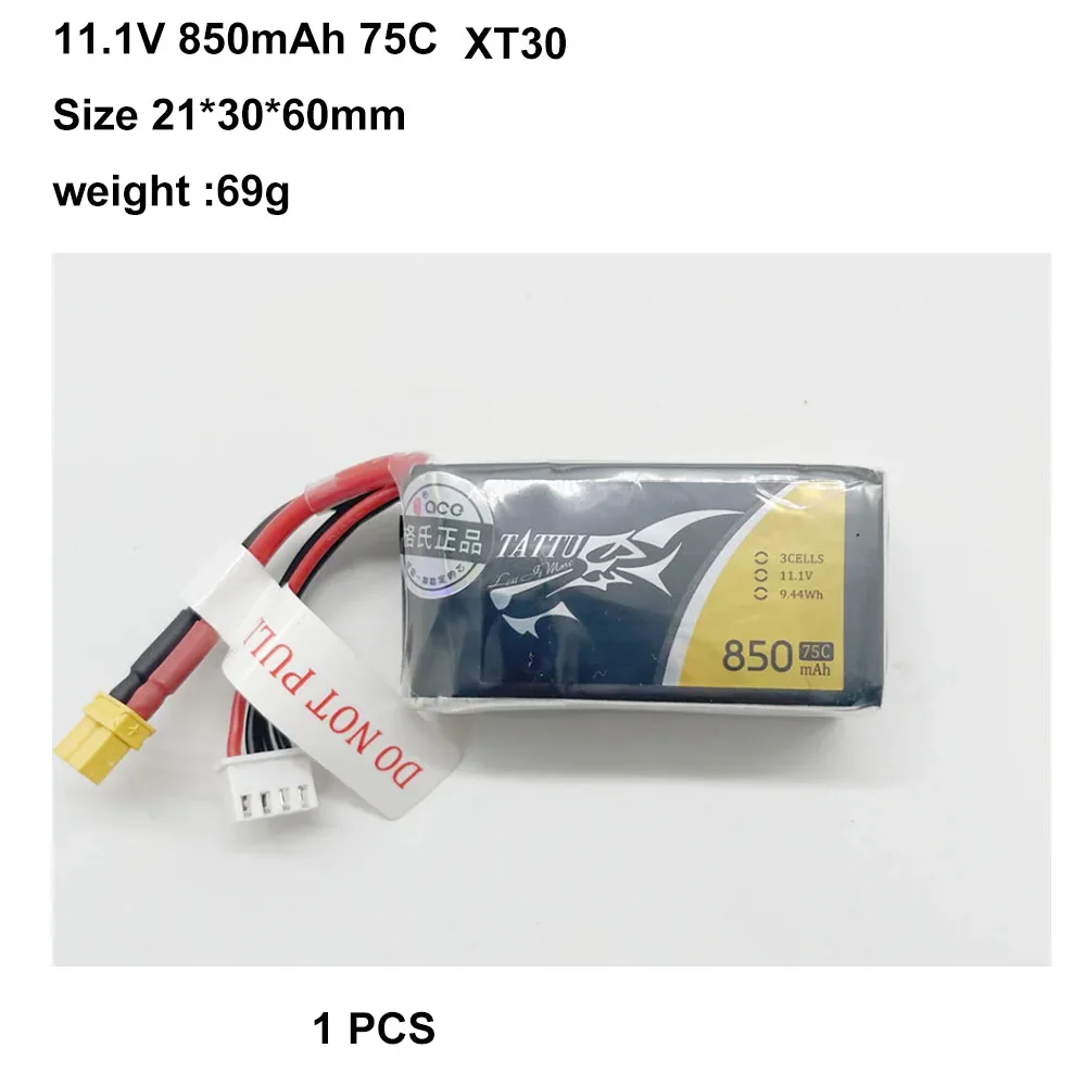 FLY WING FW200 bateria ACE TATTU 3S 11.1V 850mAh 75C Lipo XT30 części zamienne do helikoptera RC akcesoria