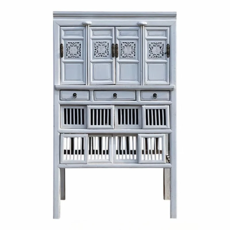 

Chinese antique white carved kitchen cabinets, kitchen cabinet sets, furniture supplies