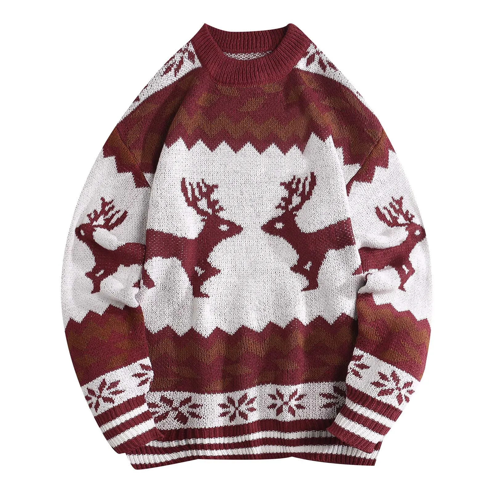 Herren und Damen Weihnachts pullover Mode lässige Persönlichkeit Retro Vintage Weihnachten gedruckt Paar übergroßen Pullover Pullover