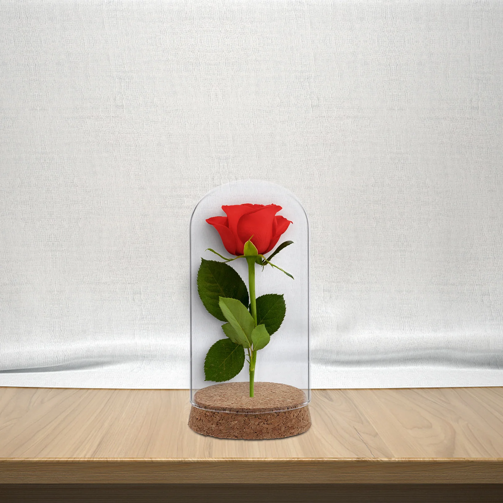 

Glass Display Cover with Cork Base for Immortal Flowers Clear Dome Protector for Desktop Decor Creative Handicrafts Living Room