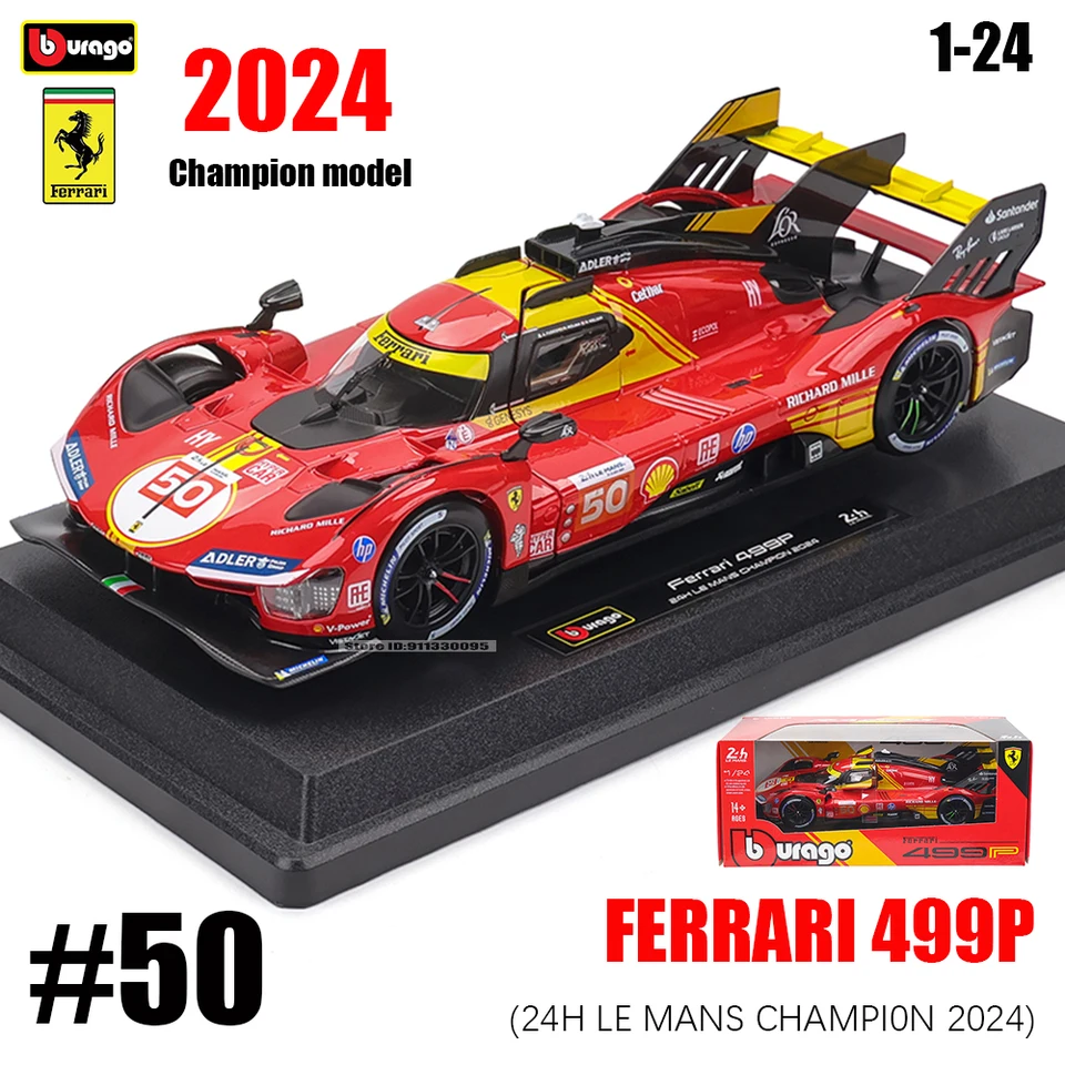 Bburago 1:24 2024 Ferrari 499P LMH FORMULA RACING 250GTO FXXK 458
