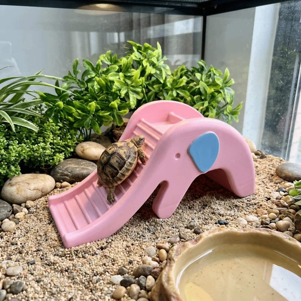 Cartoon Elephant Shaped Pet Climbing Platform Non-Slip Resin Turtle Basking Platform Plastic Cute Turtle Climbing Slope