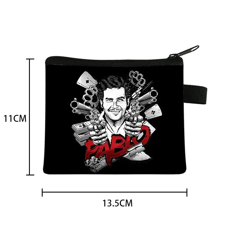 Pablo Emilio Escobar Gaviria Coin Purse Pablo Escobar Mulheres Carteira Cartão de crédito Fones de ouvido Key Holder Money Coin Bag Cute Purses