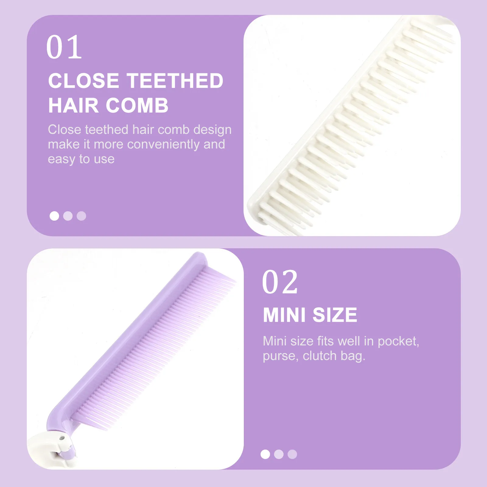 

Набор из 2 дорожных расчесок с частыми зубьями, предотвращающими спутывание волос, для ежедневного ухода, идея подарка, сине-розовые аксессуары для волос