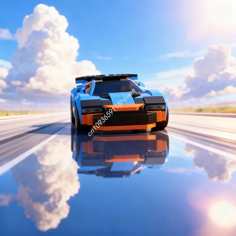 

212 деталей MOC City Champions Street Speed, конструктор, модель, развивающая игрушка, подарок на Рождество, DIY, креативная идея