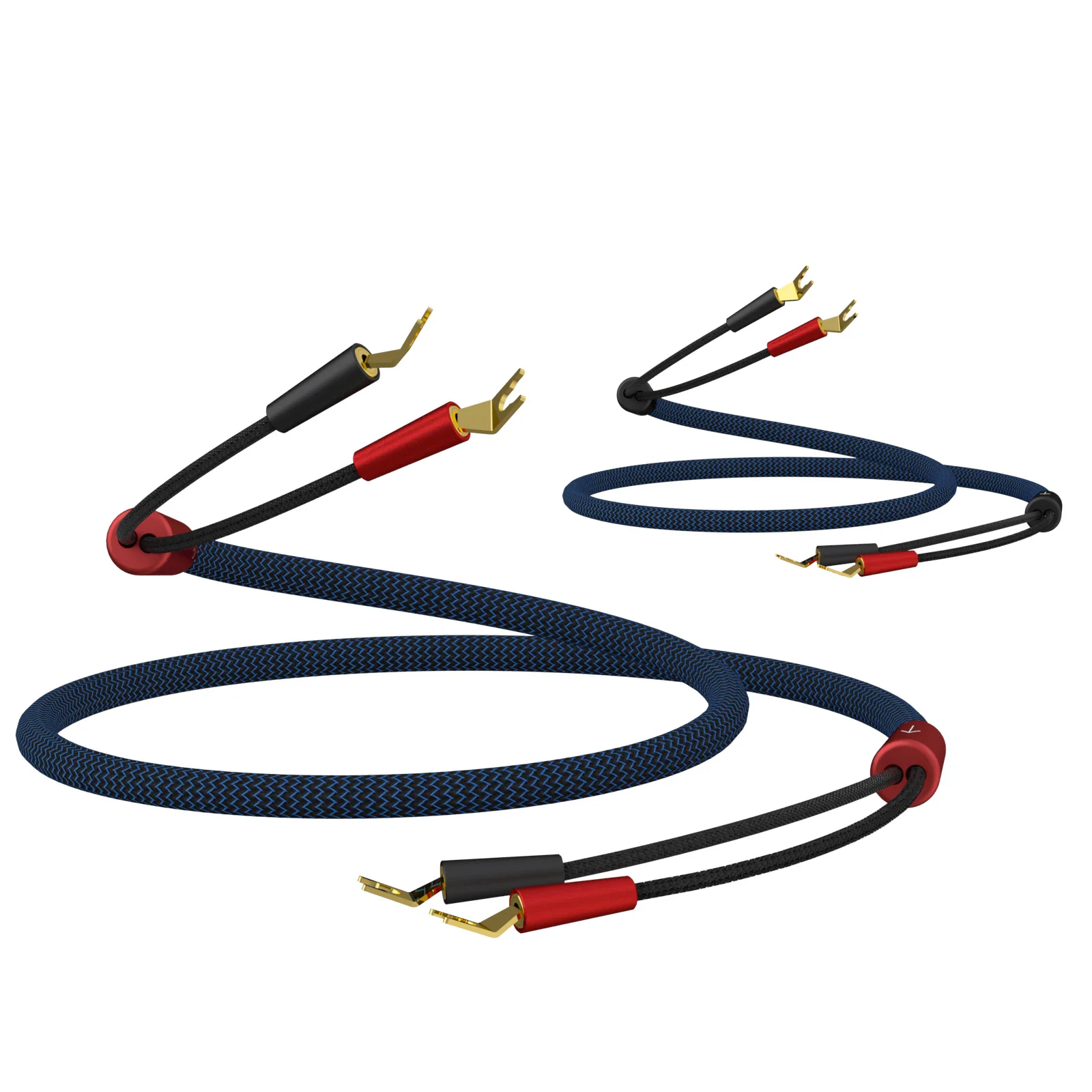 Preffair 10FT HiFi Speaker Cable, 13/14/15AWG OFC/OCC Copper Shielded Wire with Gold Plated Banana/Y Spade Plugs, Braided Sleeve