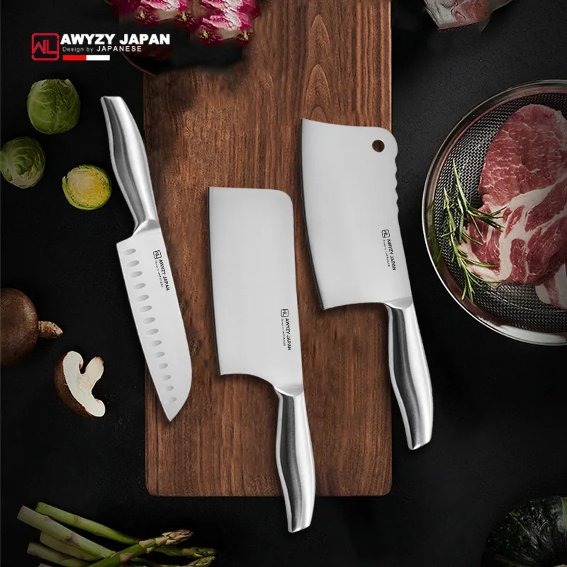 

Japanese Santoku Chef Kitchen Knives Professional Stainless Steel Fish Meat Cooking Cleaver Knife Sharp Vegetable Slicing Knives