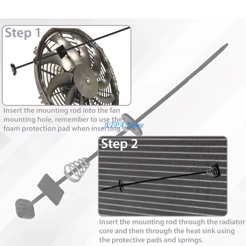 U13C 2/3/4 Set Plastic Automotive Radiator Fan Mount Zip Ties Clips Easy Installation