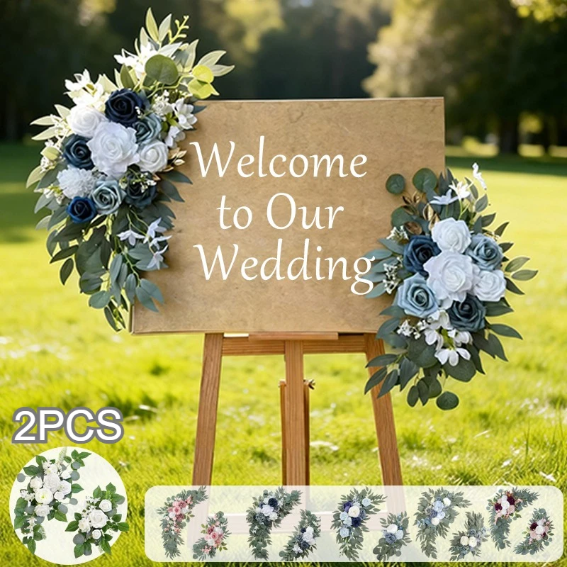 

2pcs Wedding Decoration Flower 40/60/70cm DIY Flower Wall Decoration Welcome Sign Arrangement Supplies Suitable for Outdoor Home
