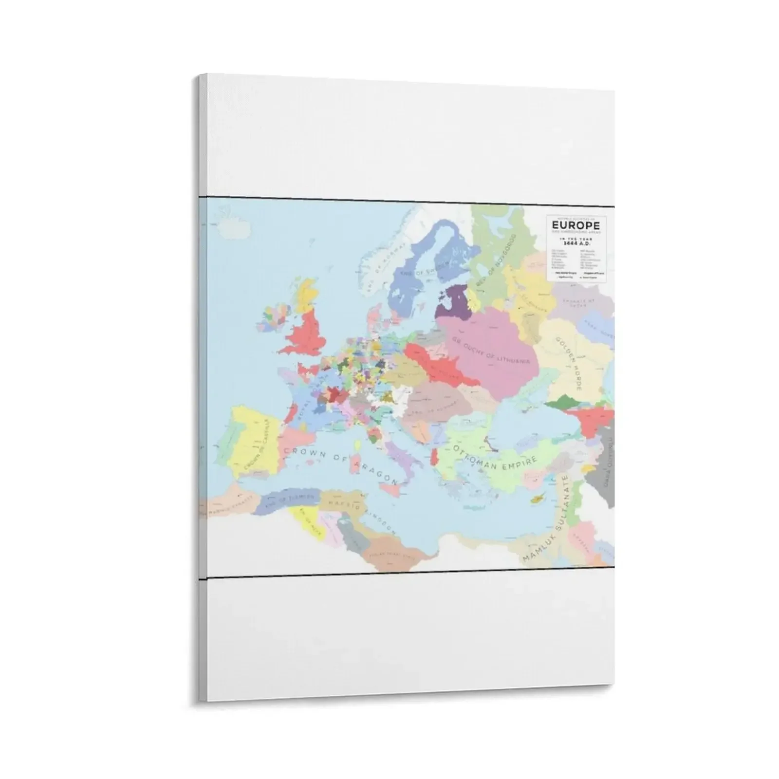 

Europe in 1444 AD Canvas Painting decorative items for home posters office decoration