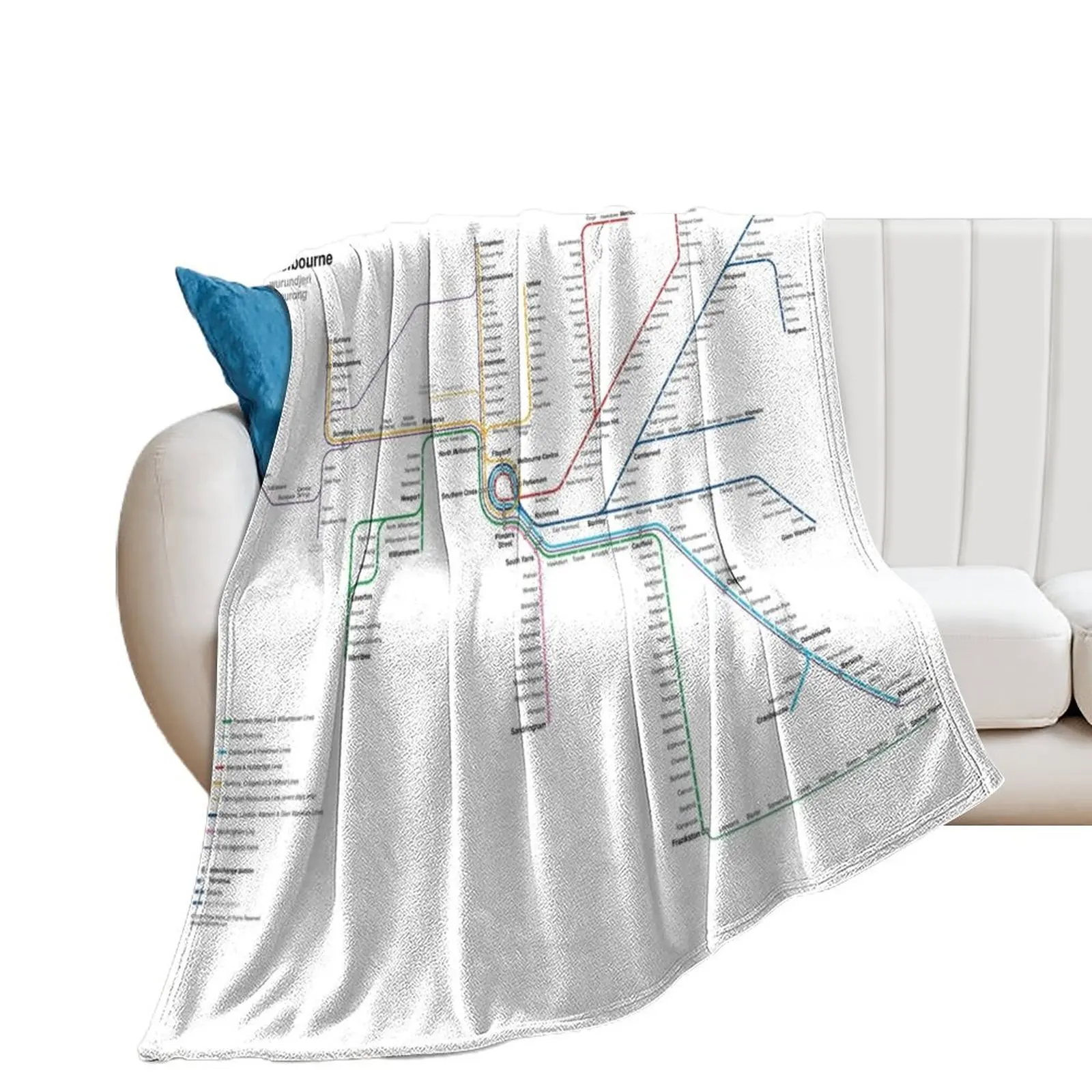 

Melbourne rail network map Throw Blanket Bed covers christmas decoration Luxury Thicken Blankets