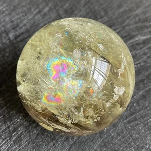 357g Natural Stone Citrine Crystal Ball Rainbow Quartz Sphere Polished Rock Reiki Healing L301