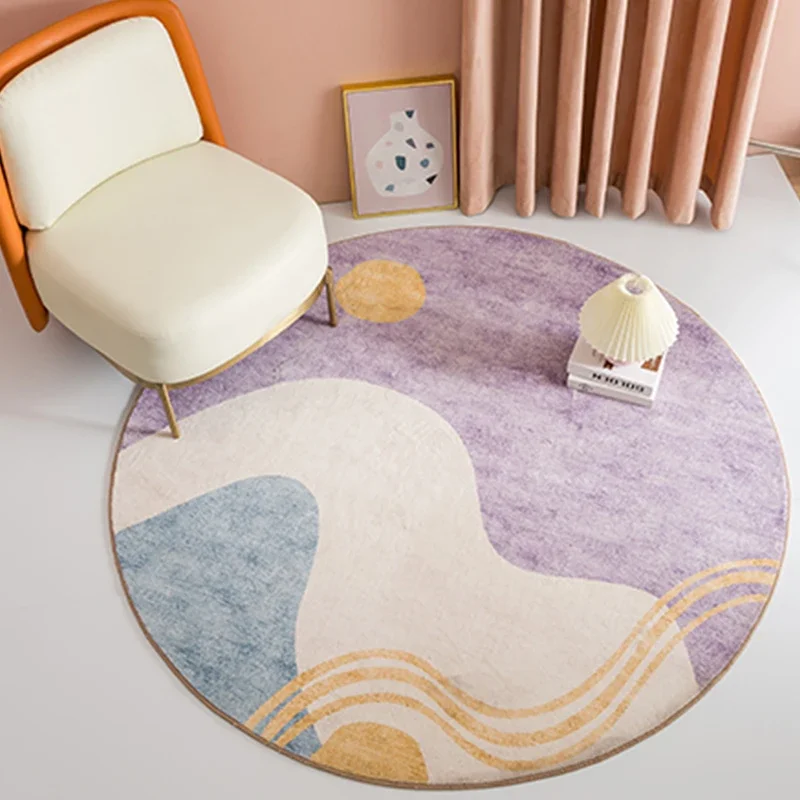 

Round Large Area Carpet Light Luxury Swivel Chair Non Slip Carpets Floor Mat Dressing Table Living Room Bedroom Anti Fouling Rug