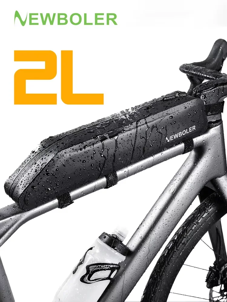 NEWBOLER 2L Fahrradtasche, tragbare Rahmentasche für den Vorderrohrbereich, MTB-Rennrad-Gepäcktasche, große Kapazität, ultraleichte Fahrradtasche