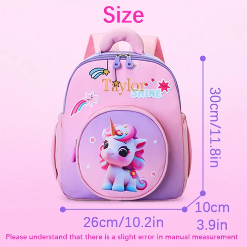 Imagen 2 del producto Mochila bordada personalizada con estampado de mascota, diseño de unicornio, sirena, dinosaurio, astronauta, mochila informal, ¡extremadamente linda!