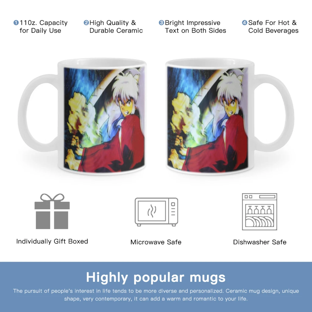 

Inuyasha Anime Free shipping Ceramic Cup Coffee Oatmeal Breakfast Cup Creative Personality Mug