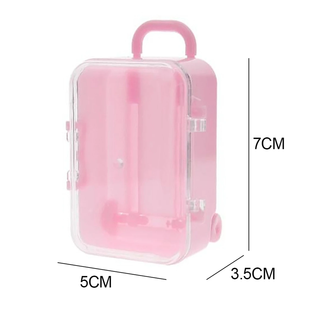 Pink mini roller travel suitcase candy box personality creative wedding candy box luggage trolley case candy toy small storag