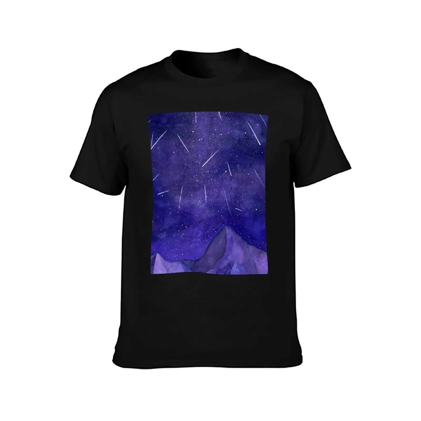 The Perseids, watercolor meteor shower T-Shirt Summer Holiday Casual Tee T-Shirt