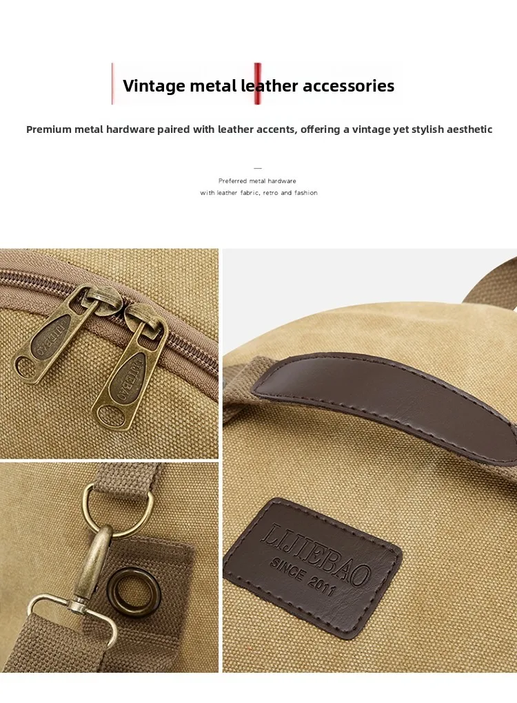 2026 Spring New Arrival Simple Round-Tipped Canvas Backpack for Men and Women, Unisex Laptop Bag for Students, Single Shoulder C
