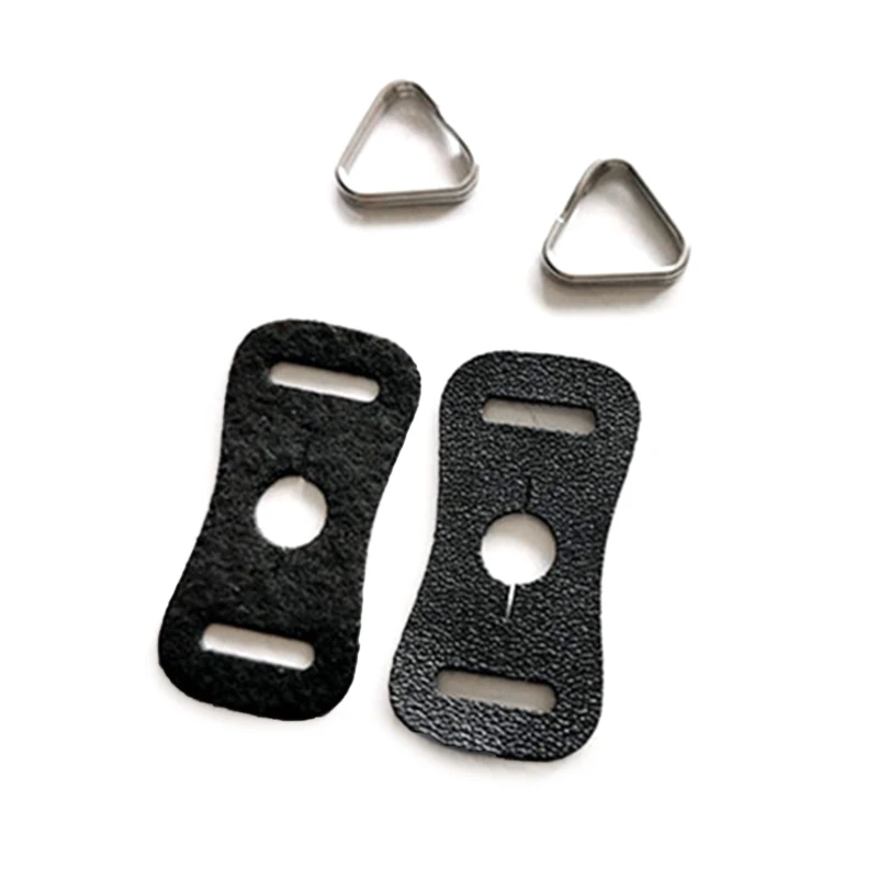 Correa cámara para adaptador anillo dividido triangular, almohadillas protectoras cuero, 1 par