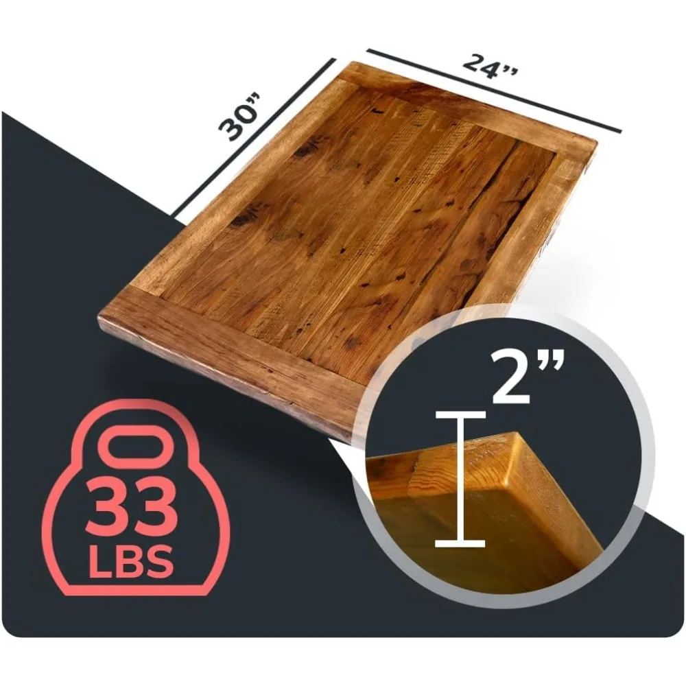 Reclaimed Wood Table Top - Rustic Recycled Solid Wooden Piece Perfect for Signs, Counters, Kitchens, Dining and Coffee Table Top