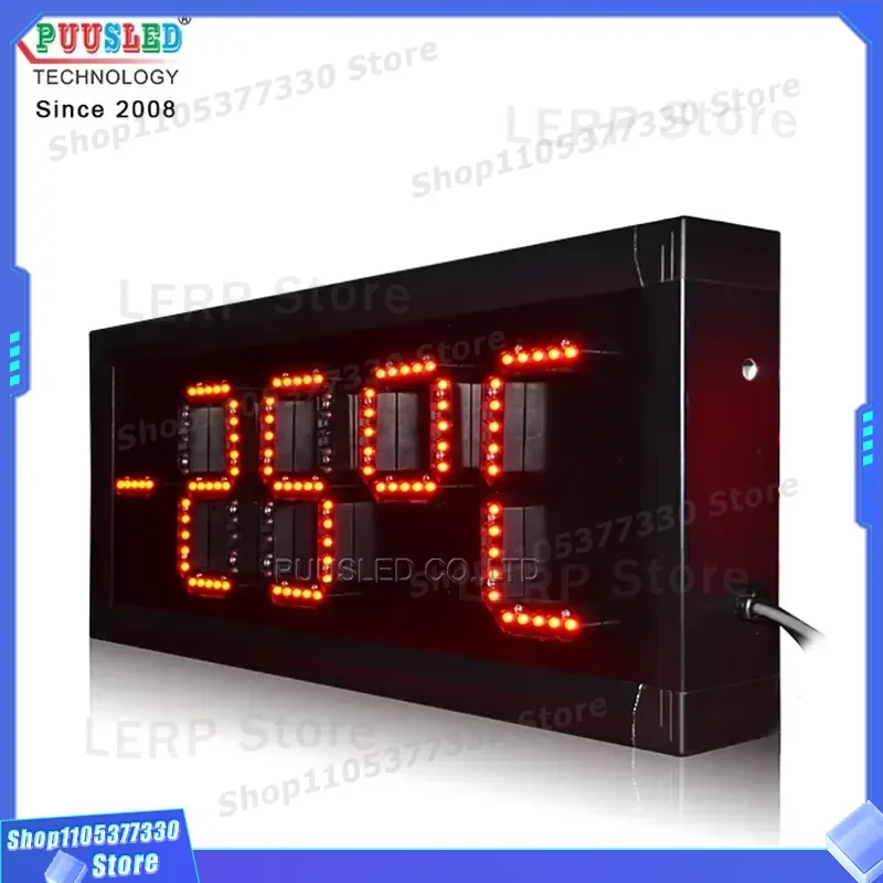 LED Digital Wall Clock with Temperature Date Display Outdoor Waterproof Small Electronic Timepiece for Home Office Decor