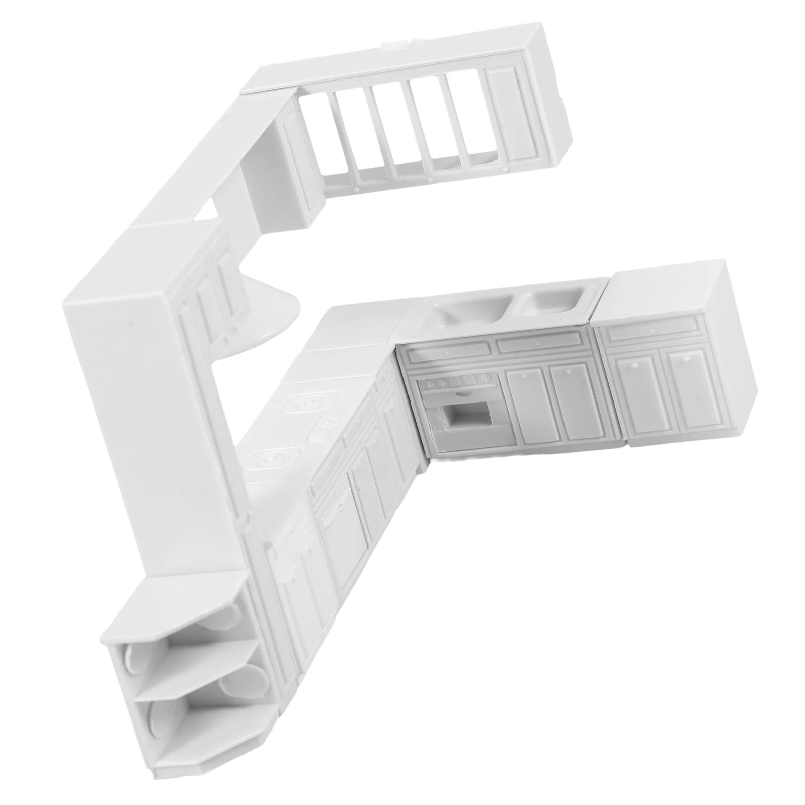 Miniature Furniture Sink Model House Stove Cooking Prop Wash Basin Abs Kitchen Models For