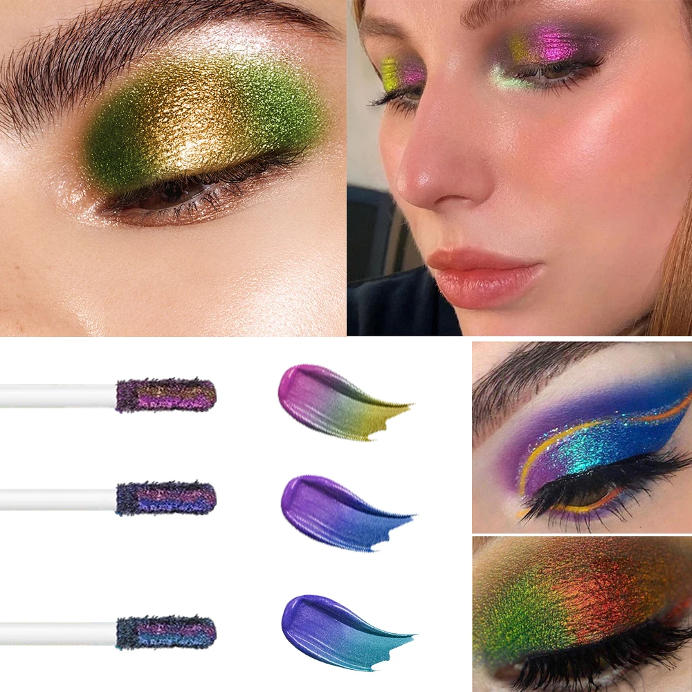 6 Color Chameleon Liquid Eyeshadow Glitter Film Forming Fast Drying Eye Makeup Color Changing High Pigmented Eye Party Cosmetics