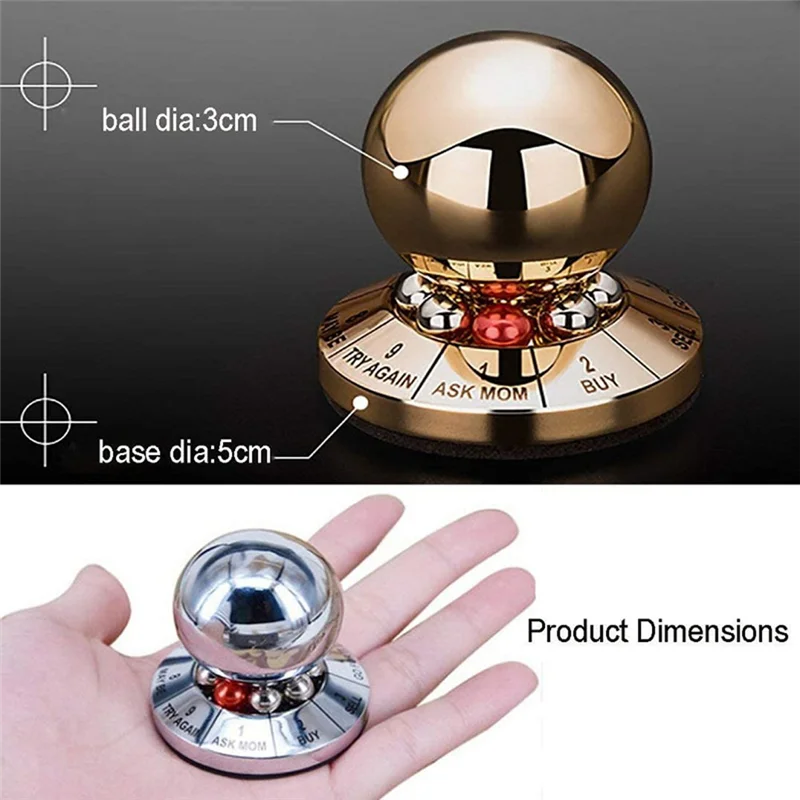 

MYMF-1 PCS Prophecy Fate Decision Ball Home Office Anti-Stress Decompression Desktop Decoration Gift Silver