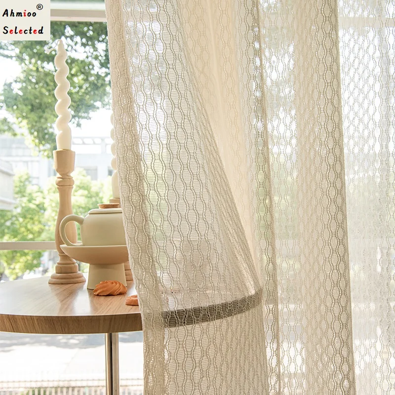 

Bohemian cotton linen curtain yarn beige curtain living room bedroom curtain Southeast Asia retro tatami grey curtain custom