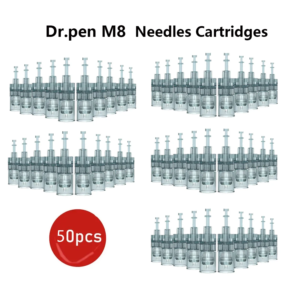 50 pieces Original Dr. Pen M8 Replacement Needle Cartridges - Replacement Parts for Derma pen M8 - 12/18/24/36/42/Nano pins