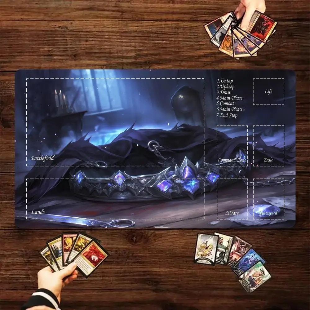 

Magic card playmat with zone Crown dragon Koi pattern mtg Playmat Desk Mat gamer expansion gaming mouse pad office desk mat