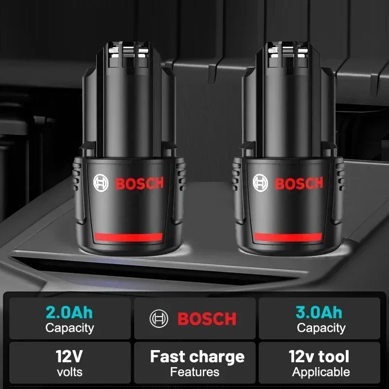 Original Bosch 12V Battery 3000mAh BAT411 Lithium Ion Battery BAT411A BAT412 BAT412A BAT413, Multi Safety Protection