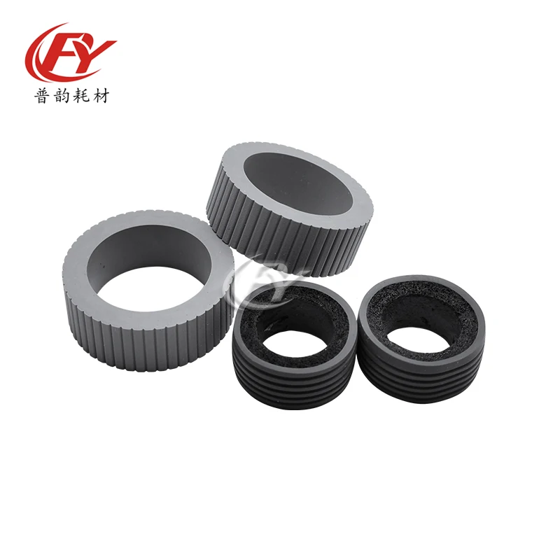 Pickup Roller Tire Sleeve Kit 4Pcs Set for Fujitsu fi-6125 fi-6225 fi-6130 fi-6230 fi-6140 fi-6240 Scanner Feed Roller Rubber Sl