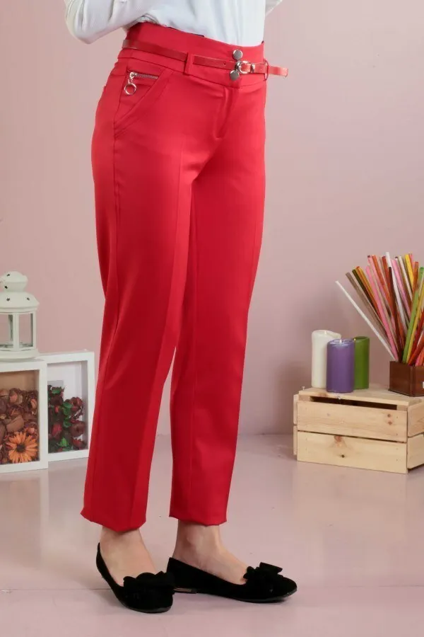 Belli Kemerli pantalones-