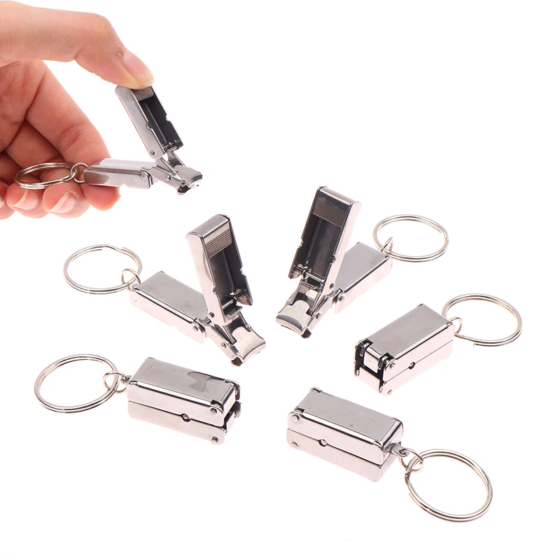 Brand New 3/5Pcs Stainless Steel Mini Folded Nail Clipper With Key Ring Handle Rotary Nail Clipper Nail Accessories Tools